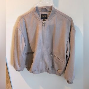 Truth By Revolve Taupe Zip Pockets Faux Leather Jacket